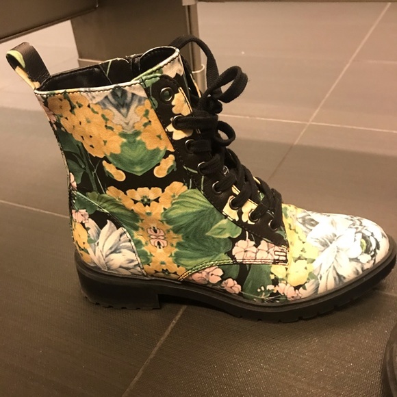 Steve Madden floral officer combat booties - Picture 2 of 5